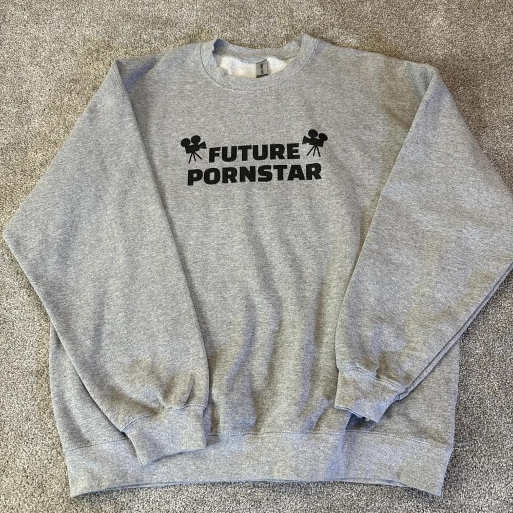 Future P-star XL Crewneck Sweatshirt Black Funny Graphic Adult Humor Pullover